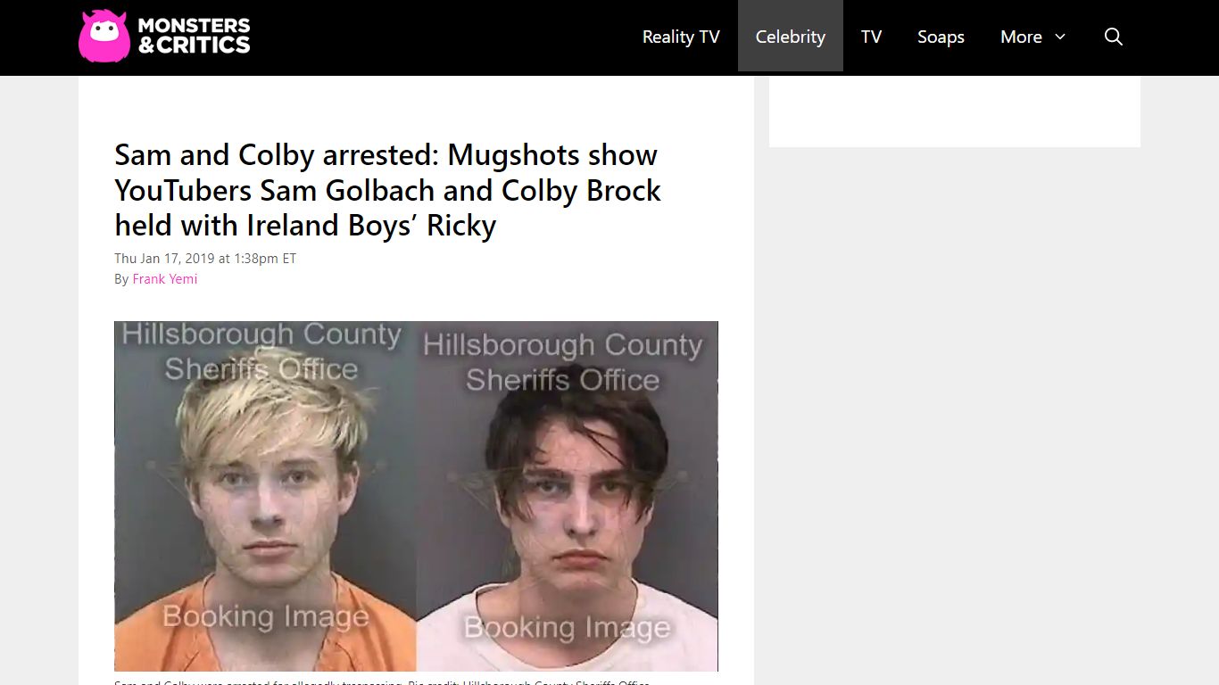 Sam and Colby arrested: Mugshots show YouTubers Sam Golbach and Colby ...